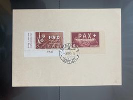 Schweiz 1945 PAX 2Fr. Ecke u.l. 5Fr Ecke u.r CTO Lausanne
