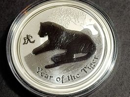 Queen YEAR OF THE TIGER 2010 LUNAR 2 1 UNZE OZ SILBER 999
