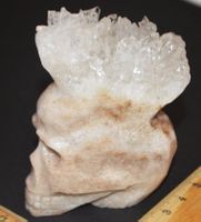Deko - Heilsteine 317 – Schädel mit Bergkristall