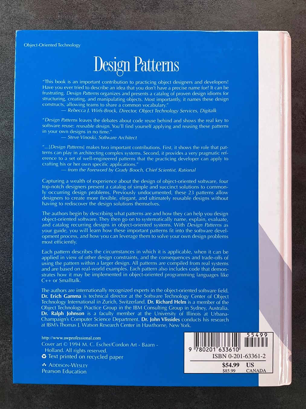 Livres: Livre Design Patterns Elements of Reusable Object-Oriente... – D'occasion à Avenches par Lactobacille 8