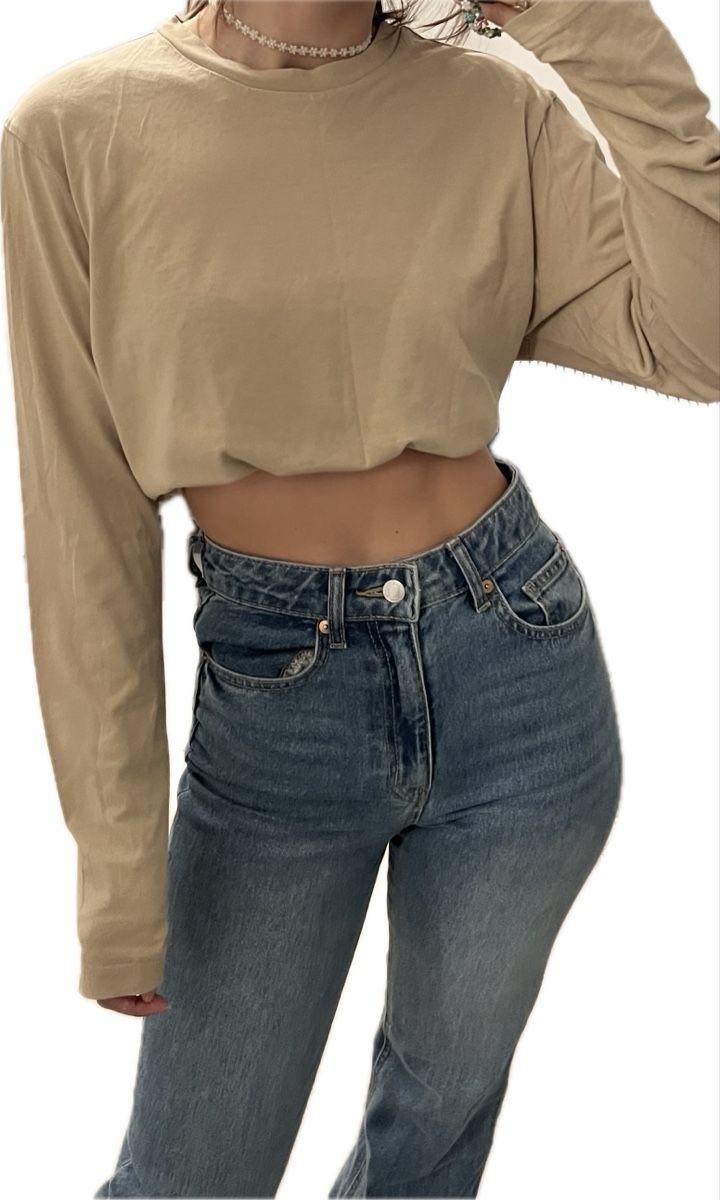 H&M Top: Haut Basic en coton 100% H&M beige – Nuovo (secondo la descrizione) da Aigle venduto da sow_m7gm