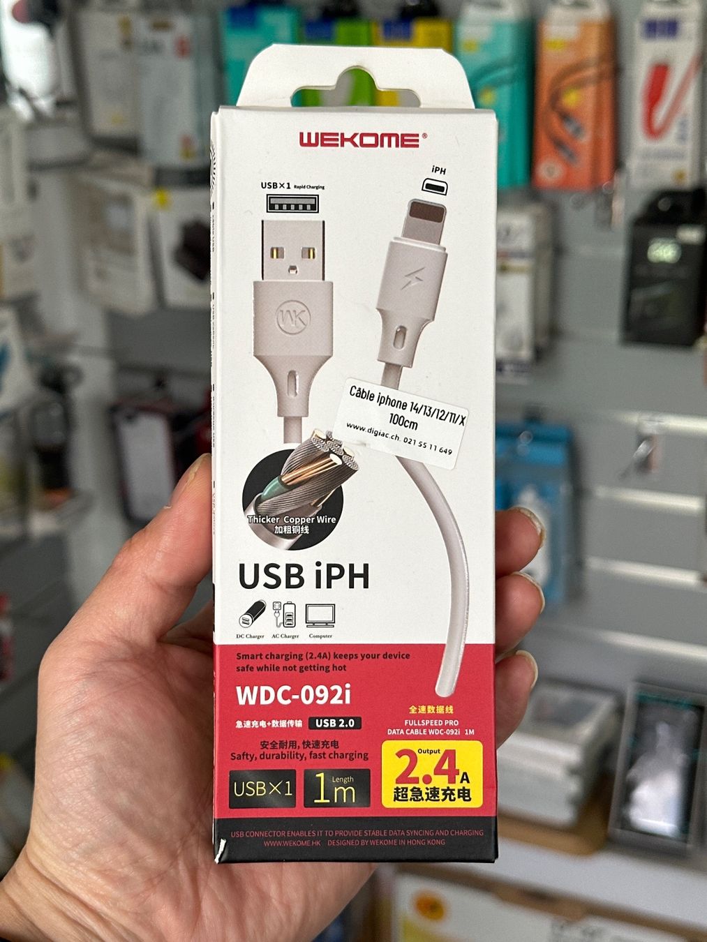 Kabel: Cable iphone Lightning 25cm tres rapide résistant Blanc – Neu und originalverpackt aus Morges von DigiAC 3
