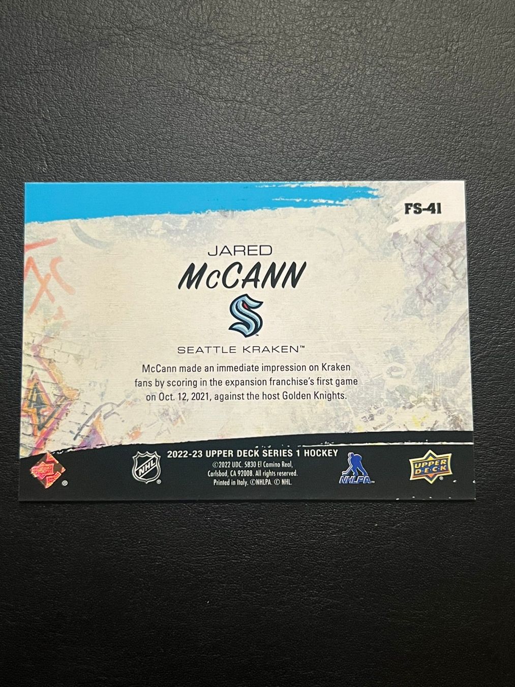 NHL Sammelbilder & Trading cards: Jared McCann 2022 Freestyles Seattle Kraken – Neu (gemäss Beschreibung) aus Möhlin von SwissHockeyCards 1