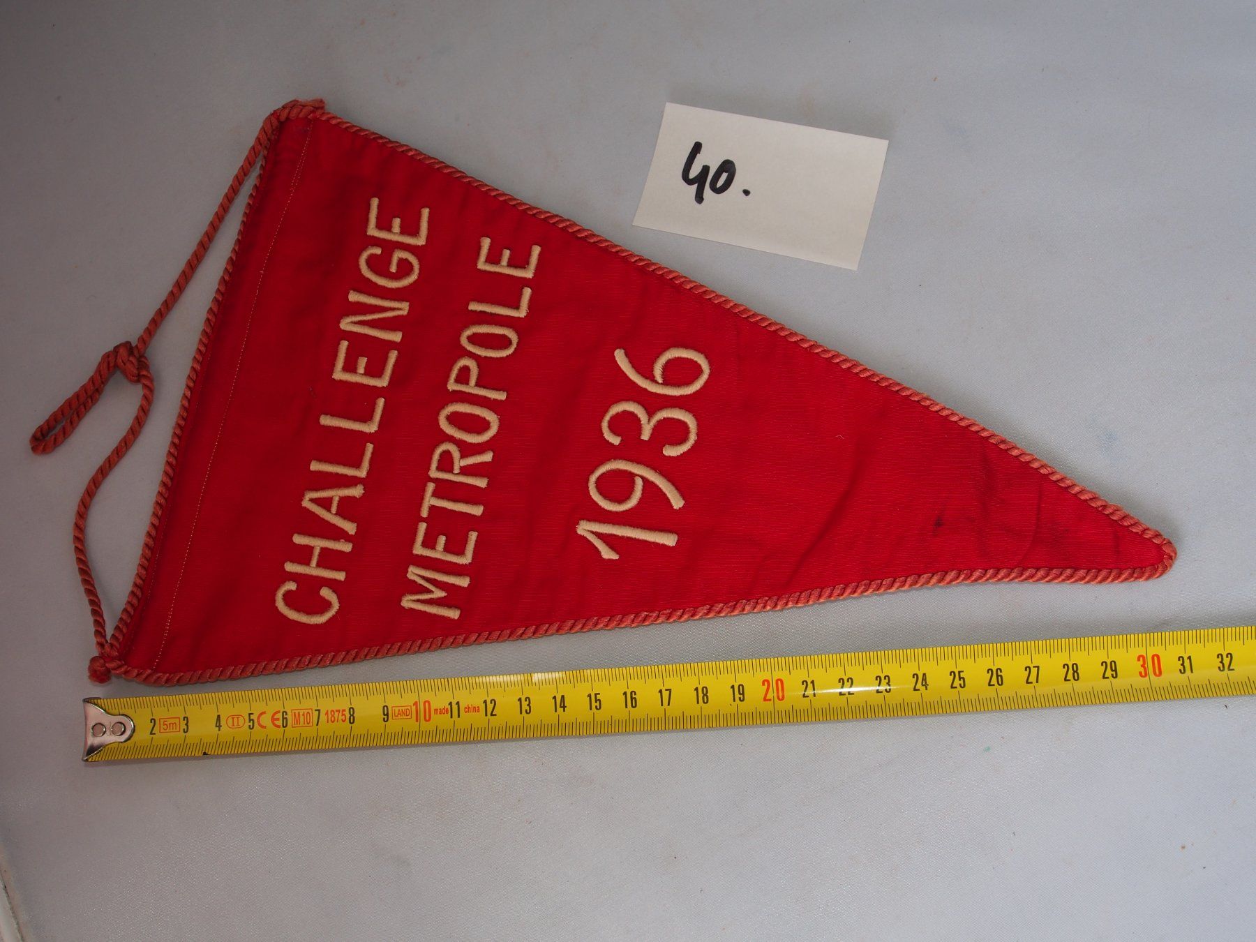 Toppe: Drapeau fanion Challenge Metropole 1936 SL Marche – Usato da Ovronnaz venduto da Etagne68