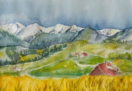Maria Fischer Walpen, Aquarell, Emmental, Landschaft