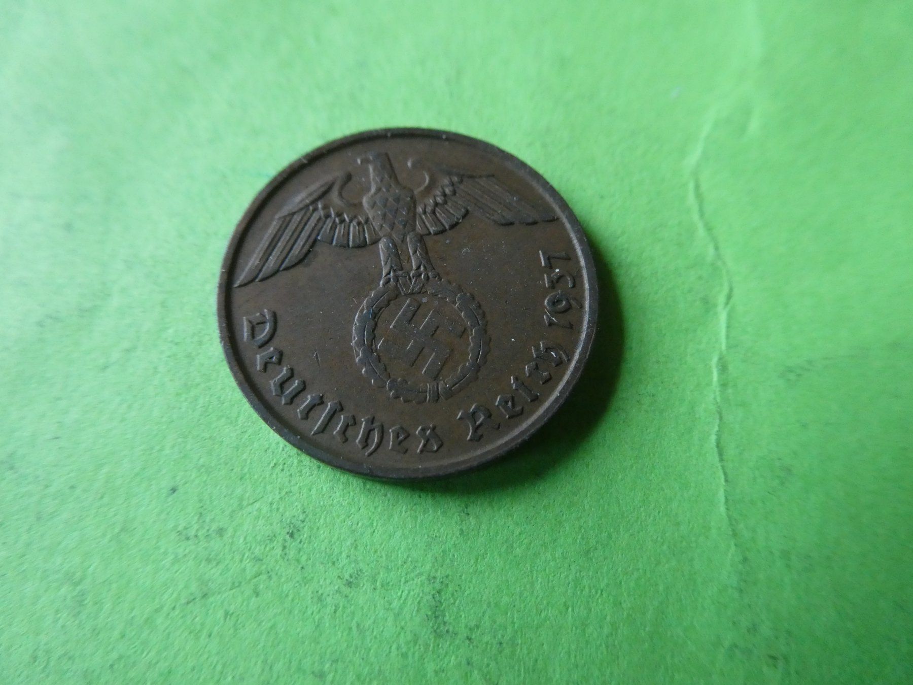 Alle Münzen: Dt. Reich 1937 D, 2 Reichspfennig – Gebraucht aus Hinterforst von Rohusri 1