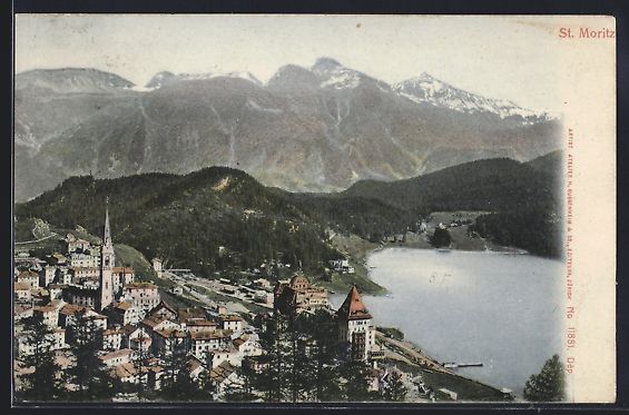 Ansichtskarten: St. Moritz, Blick auf den Ort, die Berge – Gebraucht aus Berlin von bartko-reher