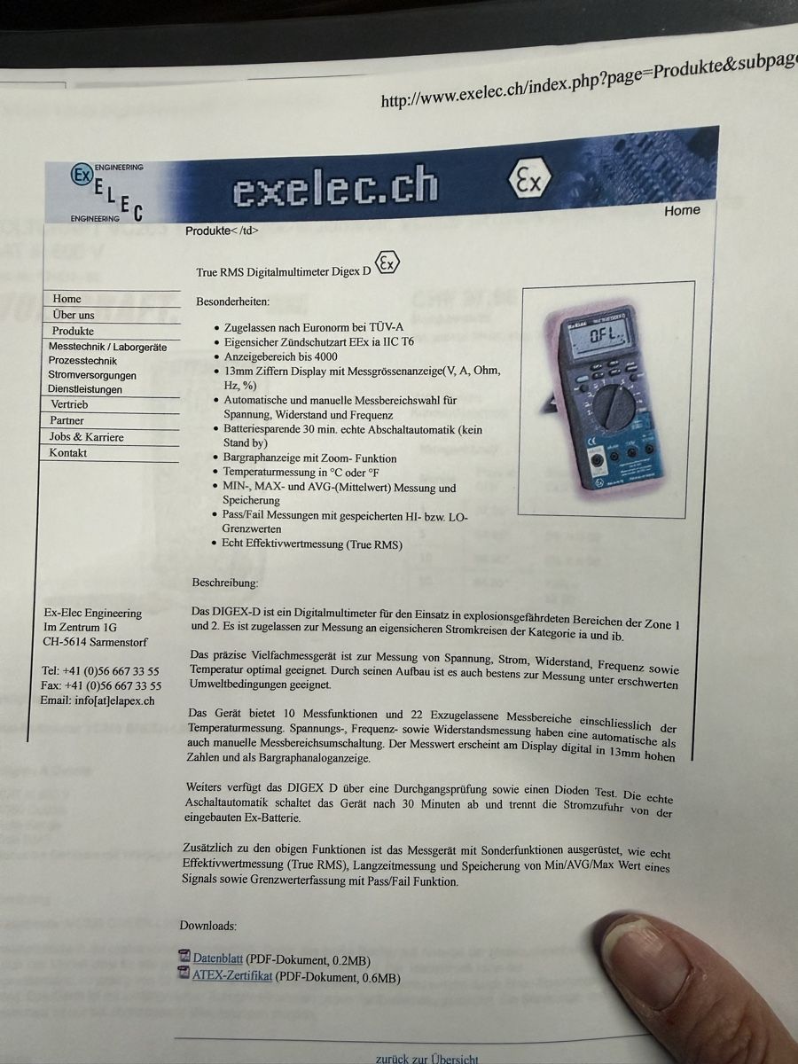 Ex-Elec True RMS Digitalmultimeter DMU-D - Wie Neu! (Neu (gemäss ...