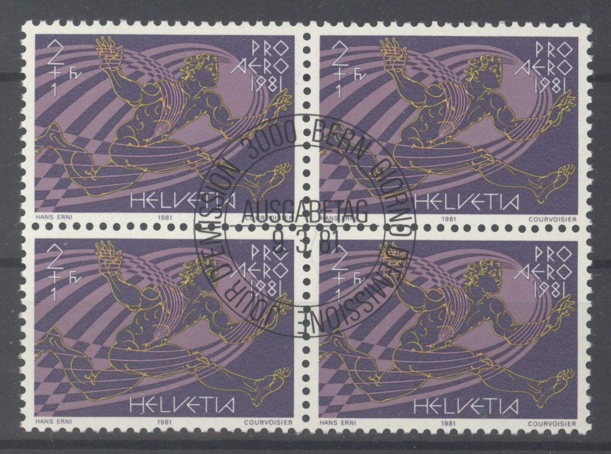 Tutti i francobolli: 1981, Pro Aero, Viererblöcke ET – Usato da Willisau venduto da Vollstempel