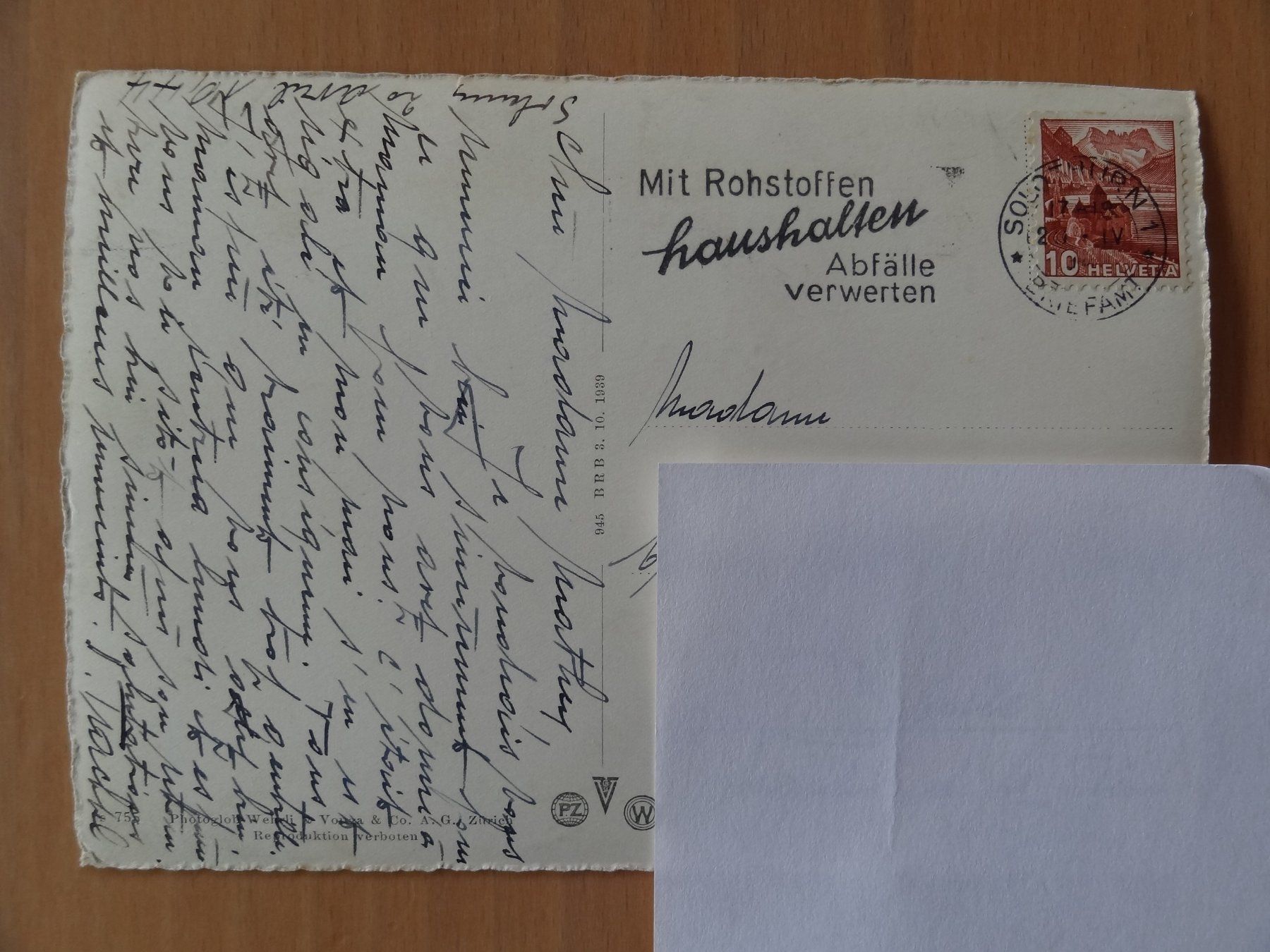 Cartoline postali: Solothurn - Rötibrücke – Usato da St Léonard venduto da Riglin 1