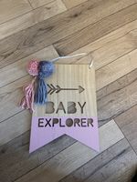 Décoration bébé fille bois rose gris