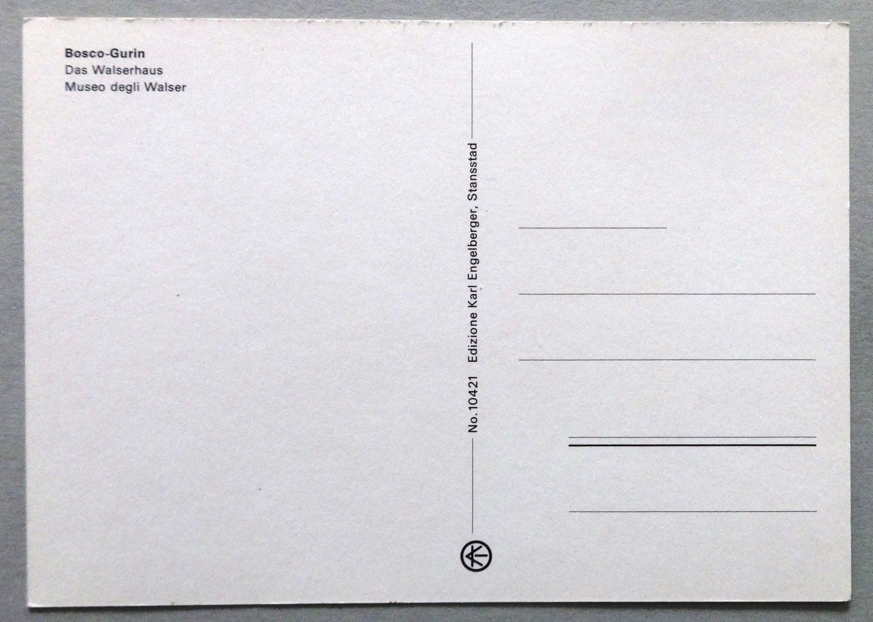 Cartoline postali: Bosco-Gurin, Museo degli Walser – Usato da Fétigny venduto da Billy2miny 1