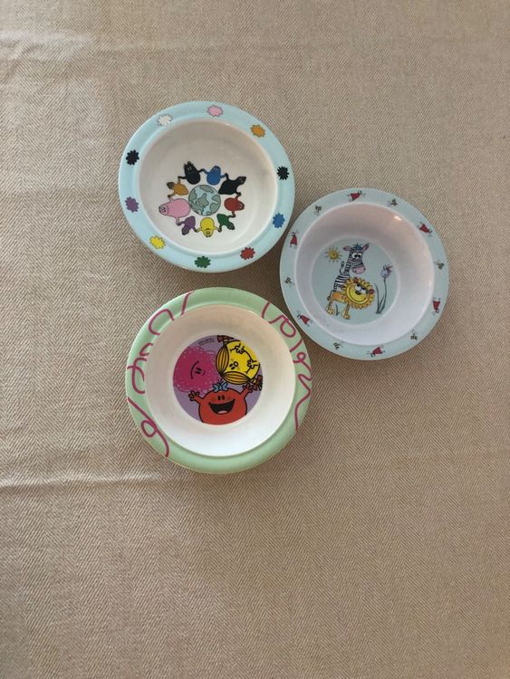 Set assiette et bol enfant mint