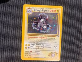 Pokemon Lt. Surge’s Magneton Holo Swirl Gym Heroes
