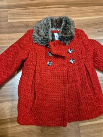 Rote Winterjacke mit Wollanteil; Grösse 86, catmini B18