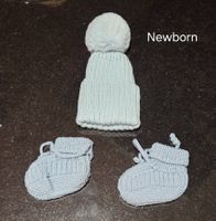 Baby-Mütze & Schühchen, Strick, Newborn