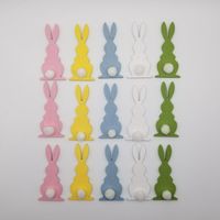 15 bunte Holz Osterhasen Deko Figuren