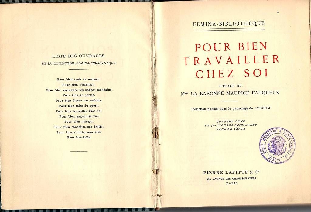 Libri: Pour bien travailler chez soi - 1912 – Usato da Estavayer-le-Lac venduto da mar_2s6b 1