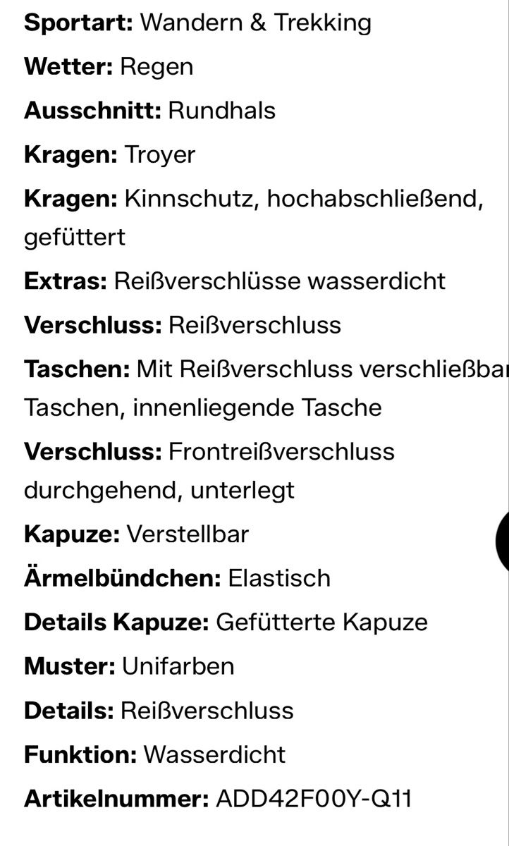 Adidas Giacche: Adidas Terrex Jacke schwarz  – Nuovo (secondo la descrizione) da Oberentfelden venduto da luvita 5