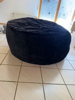Sitzsack rund schwarz Stoff Plüsch guter Zustand