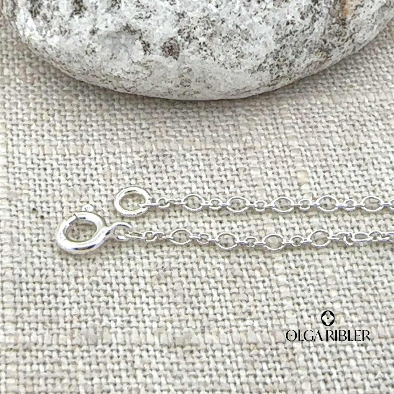 Olga Ribler Ketten: Silberkette fein 2 mm mit Topas 45 cm – Neu (gemäss Beschreibung) aus Luzern von Schmuckoutlet 1