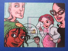 Blockausgabe 'Comics' 2003 - off.Ersttag-Stempel SIERRE
