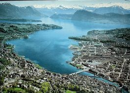LUZERN Flugaufnahme, Stempel Bahnpost