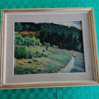 Paesaggio. Olio su cartoncino.