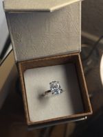 5 ct oval cut moissanite solitaire silver ring (EU 47/US 4)