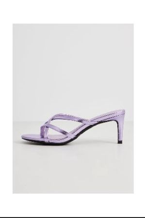Elegante Sandaletten, Lila Metallic, Gr. 38, Neu 