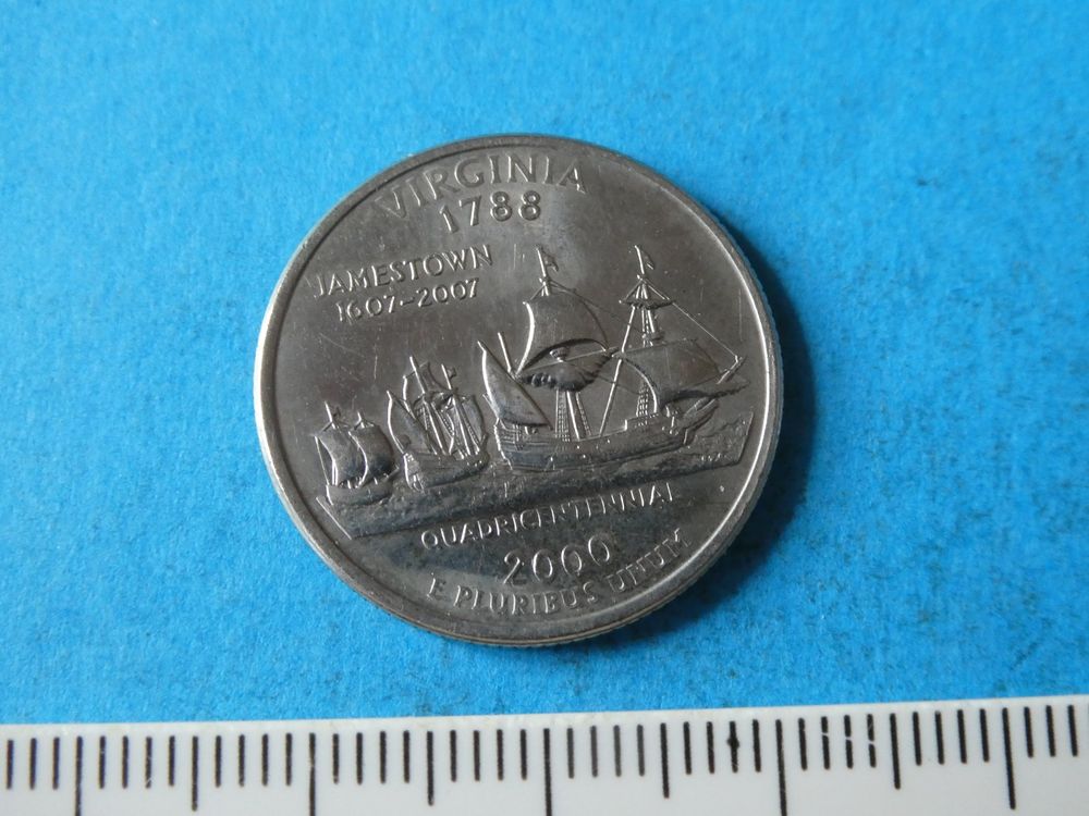 USA 2000, Quarter Dollar, Sondermünze Virginia (Neu (gemäss ...