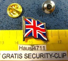 BRITISH UNION-JACK FLAGGE SCHMUCK PIN MIT SECURITY-CLIP GOLD