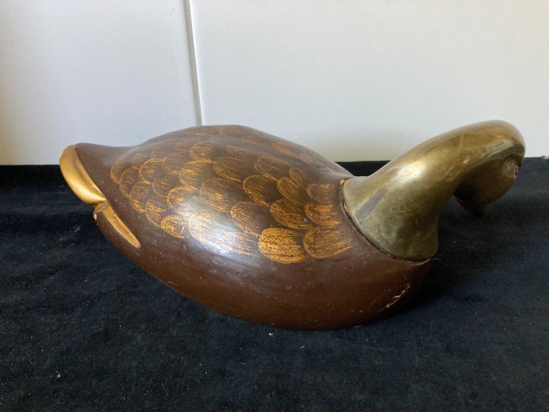 Figuren: Holz - Ente mit Messing-Kopf – Gebraucht aus Zürich von Chaeffeler 1