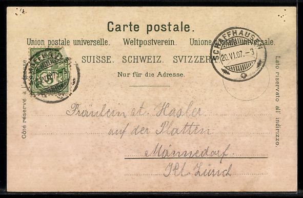 Cartoline postali: AK Schaffhausen, Ortsansicht, Fäsenstaub – Usato da Berlin venduto da bartko-reher 1