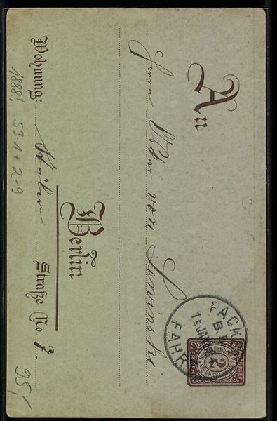Cartoline postali: Vorläufer-AK Neujahrsgruss, 1888, Putte – Usato da Berlin venduto da bartko-reher 1