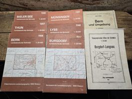 Landeskarten Schweiz 1:25000 Konvolut 8 Stck Konvolut