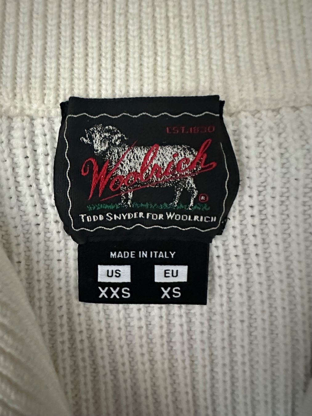 Woolrich Maglioni & Felpe: Strickpullover in Creme mit hohem Reissverschlusskragen – Usato da Zug venduto da ale_8khf 2