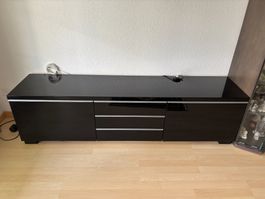 TV Möbel / Kommode Hochglanz Schwarz, Elegant