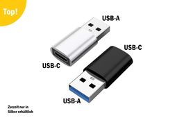 USB-C  >>  USB-A  - Adapter Übergangs-Stecker Converter