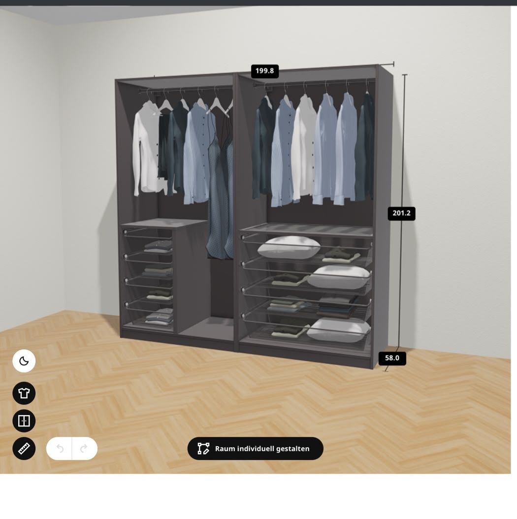 Armadi: IKEA Kleiderschrank schwarz mit Spiegeln – Usato da Maur venduto da Jomino24 1