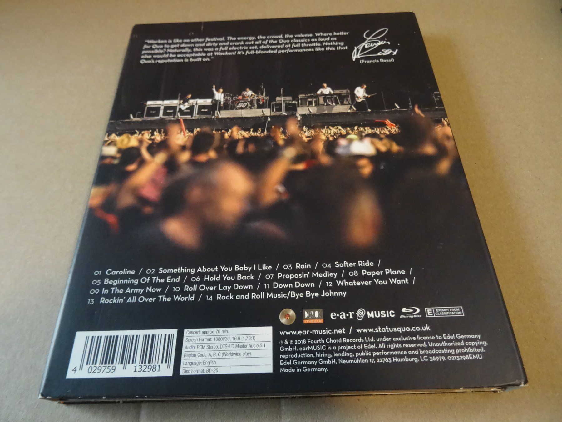 Alle DVDs: Blu-ray Status Quo Down Down & Dirty Wacken – Gebraucht aus Olten von Disc-Ausverkauf 1