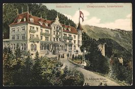 Interlaken, Schloss-Hotel mit Burg Unspu