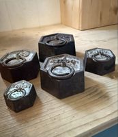 Set 5 Gewichte 1kg, 2kg, 0.5kg, 0.2kg, 0.1kg Giessisen guter