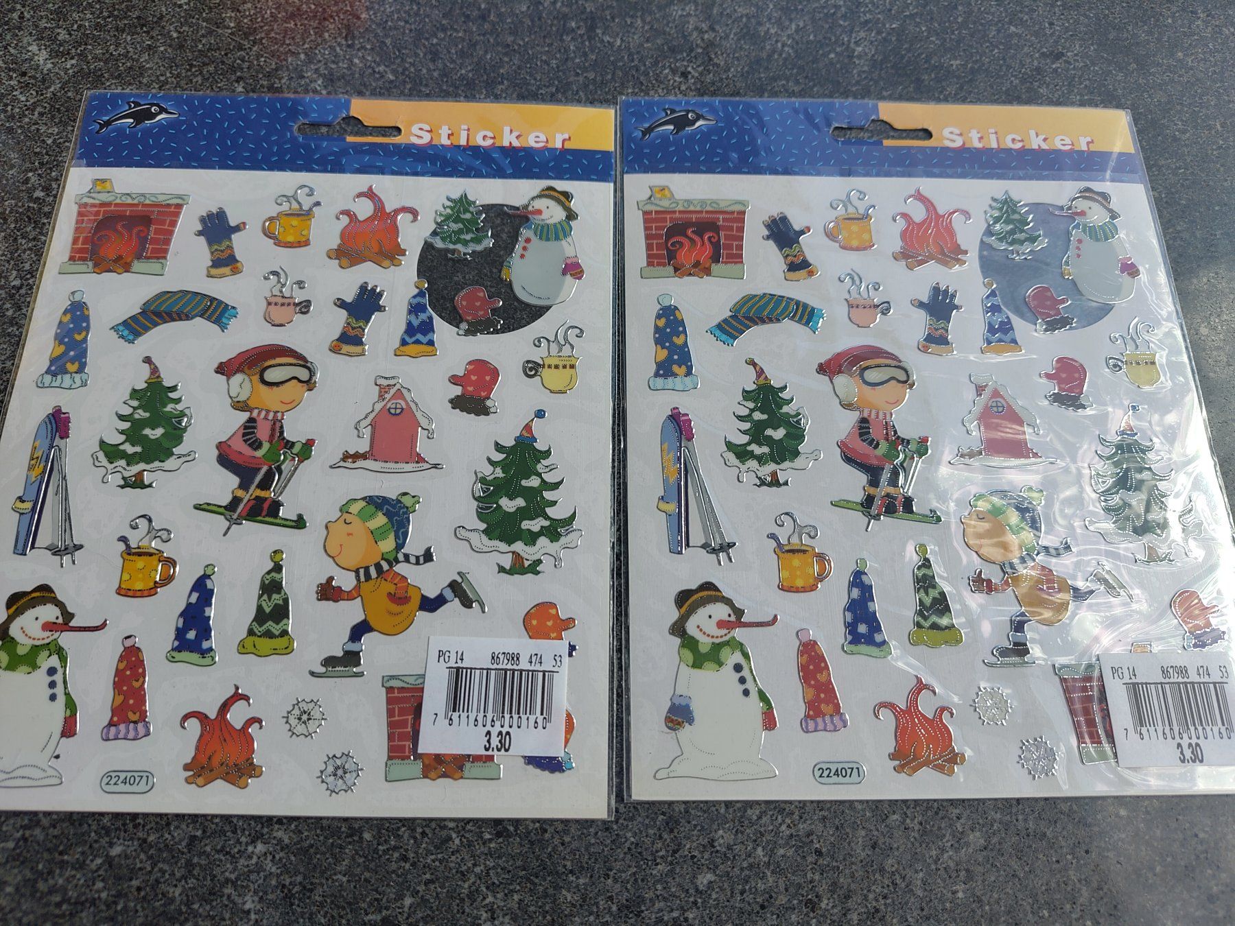 Sticker: 2 Bogen Sticker 16x16cm Neu schnee Eis – Nuovo e nell'imballaggio originale da Leuggern venduto da Pummi19