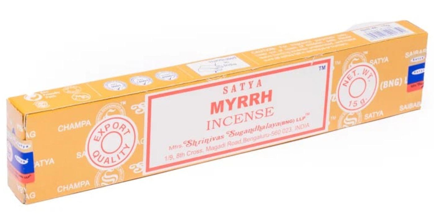 Kerzen: 8 Pack. Räucherstäbchen Satya Myrrh – Neu und originalverpackt aus Basel von artdessin