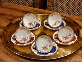 3 Zeh Scherzer Mokkatassen Kobalt Gold – 6-tlg.