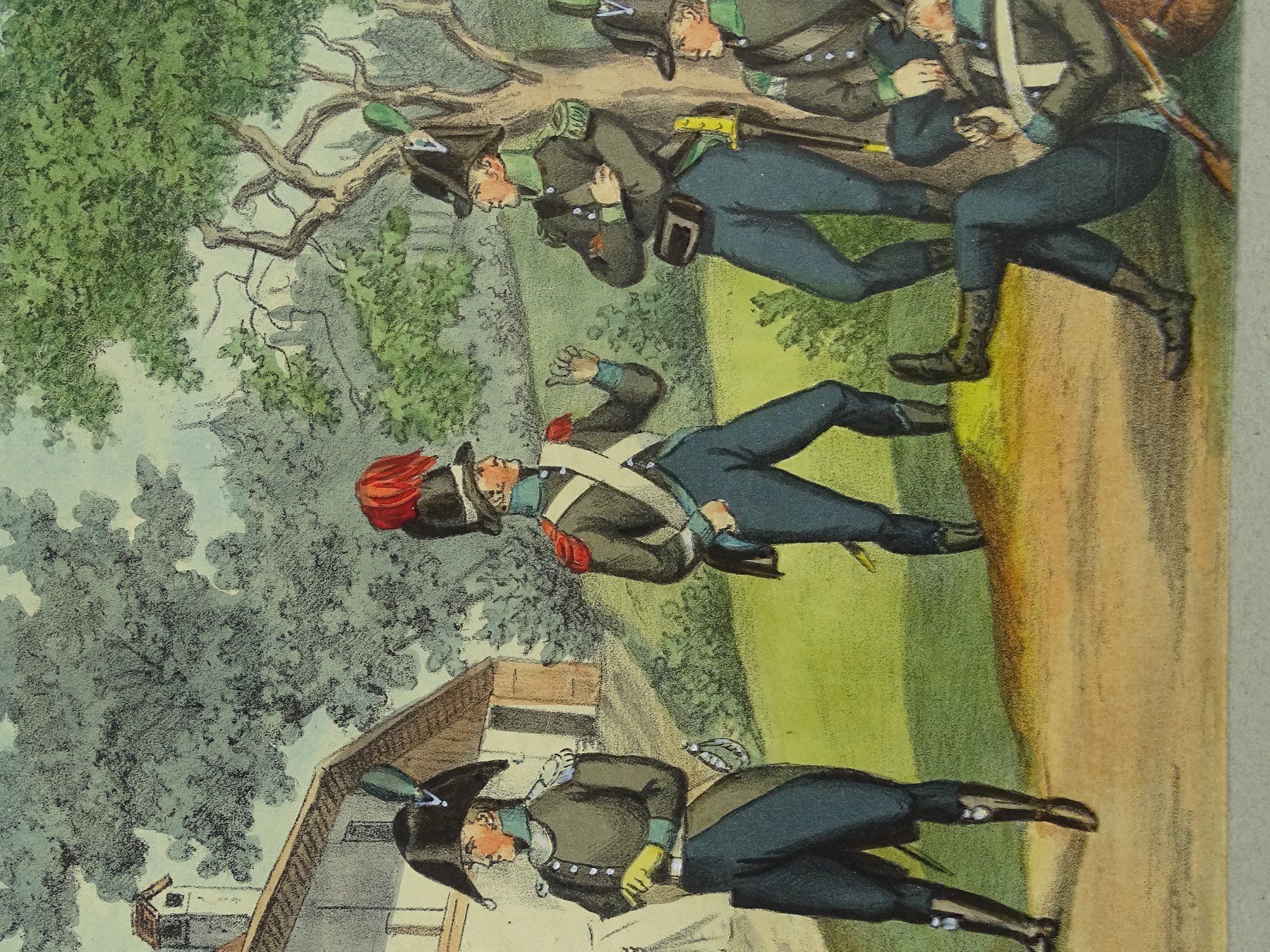 Grafiken & Lithographien: LUZERNER MILIZEN, LITHOGRAPHIE UM 1890 – Gebraucht aus Grüningen von Kartensammler 3
