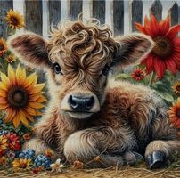 Perlen-Stickerei-DIY-Highland-Kalb--kreativ-Bild-Perlen