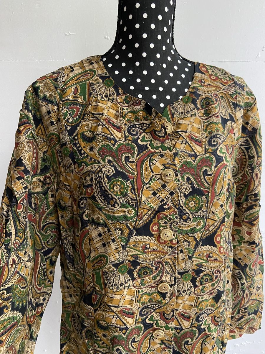 Vestiti: 80s Vintage Kleid - lange Bluse – Usato da Zürich venduto da Eves.vintage.element 1