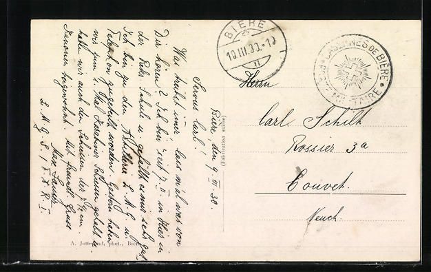 Cartoline postali: AK Bière, Les Casernes, 1930 – Usato da Berlin venduto da bartko-reher 1